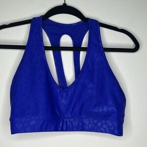 Carbon38 Action Bra 2.0 in Blue Leopard Takara Shine Size Medium
